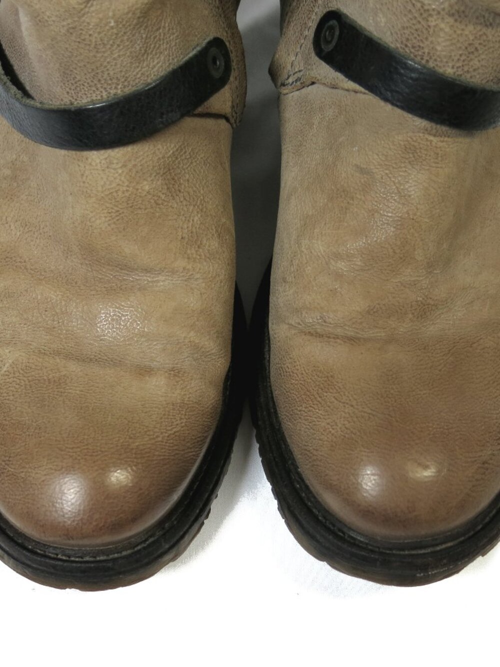 A.S. 98 Beige Double Zippered Boots, EU 38, US 8,Rare, Biker-Boho Strapped Boots - Picture 15 of 16